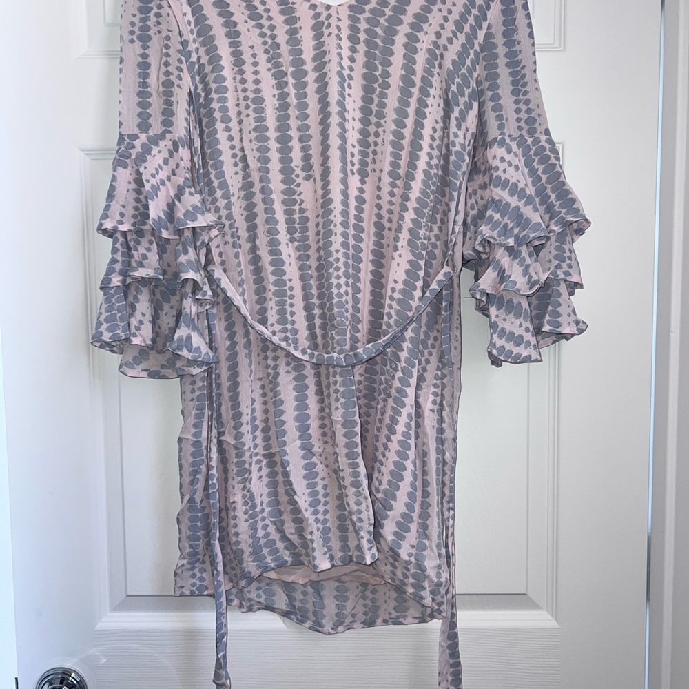 Olivaceous Pink and Gray Mini Dress